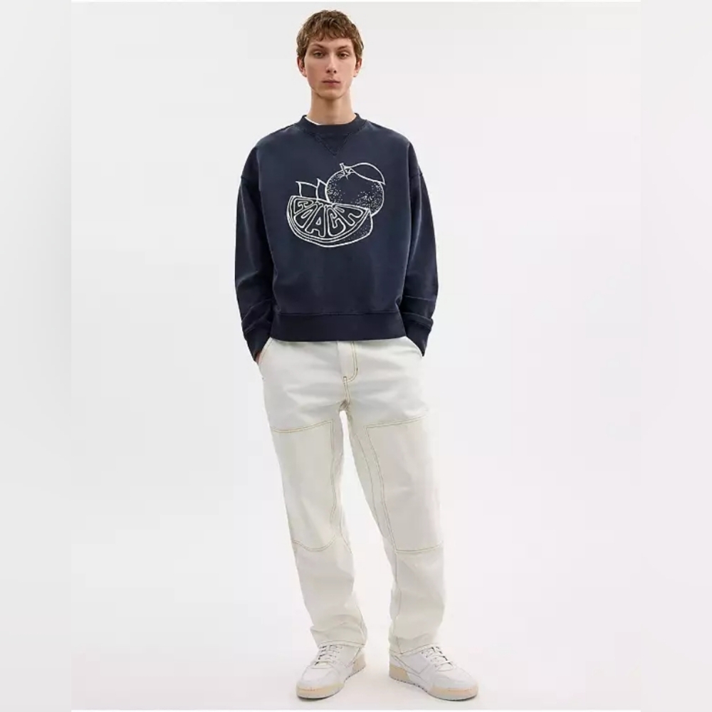 COACH Oversized Embroidered Sweatshirt Orange Design Streetwear 2025